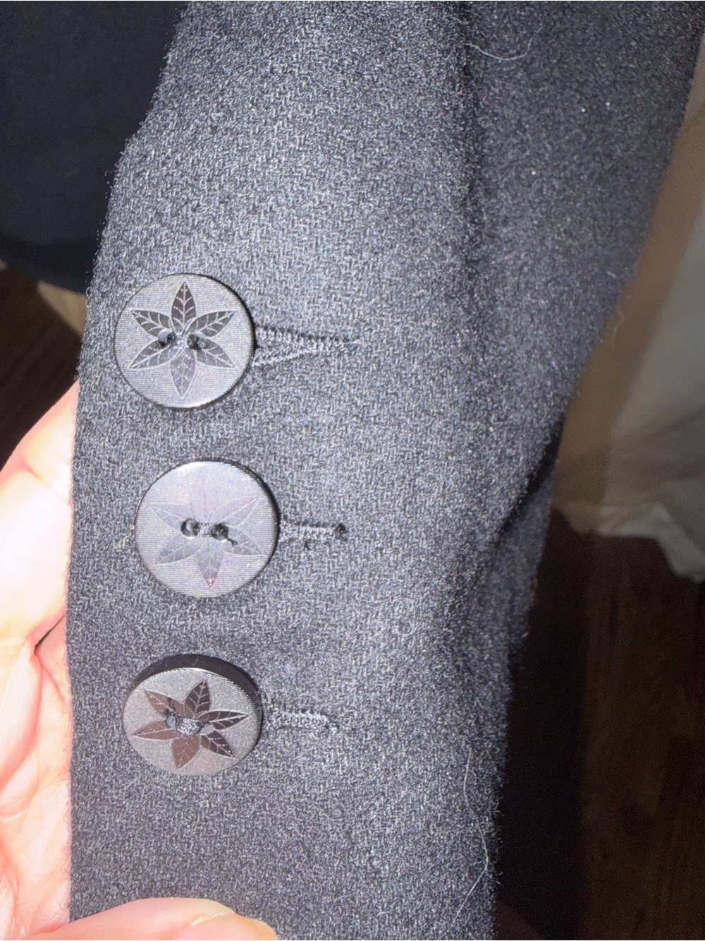 Women’s Black Jacket with Layered Leaf Collar - Picture 6 of 9